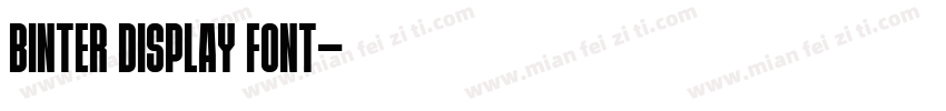 Binter Display Font字体转换
